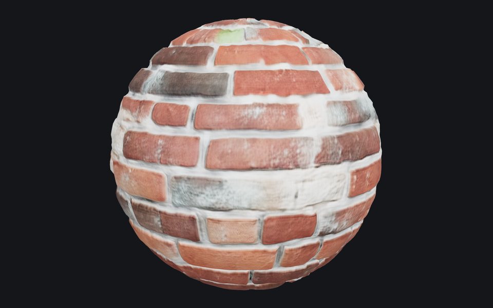 The texture made from it, on a sphere